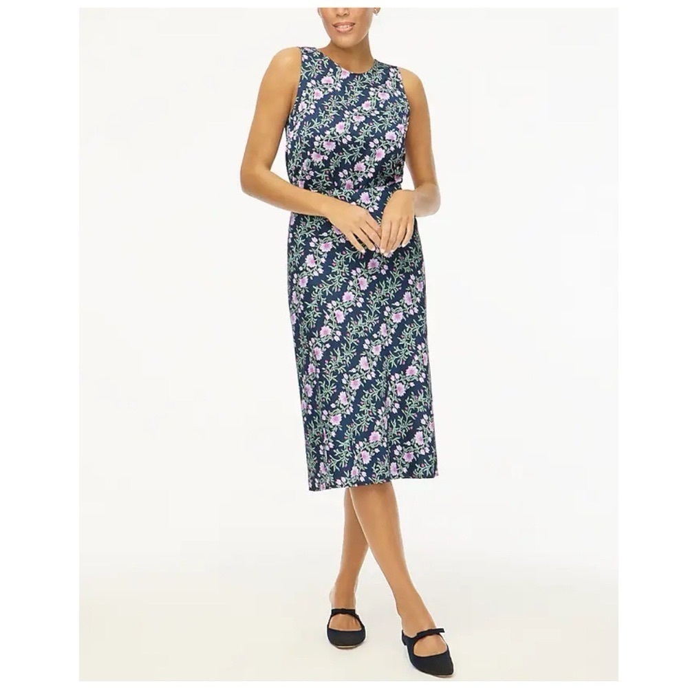J.Crew Factory Printed Bias Slip Skirt & Top Set Antique Navy Vintage Floral